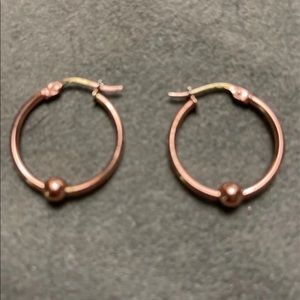 Rose Gold over SS Hoops